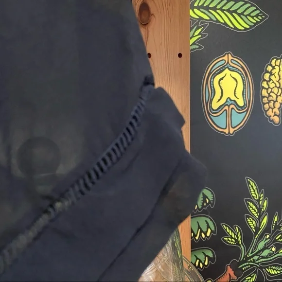 Rebecca Taylor navy blue sheer silk sleeve linen top - Picture 7 of 13